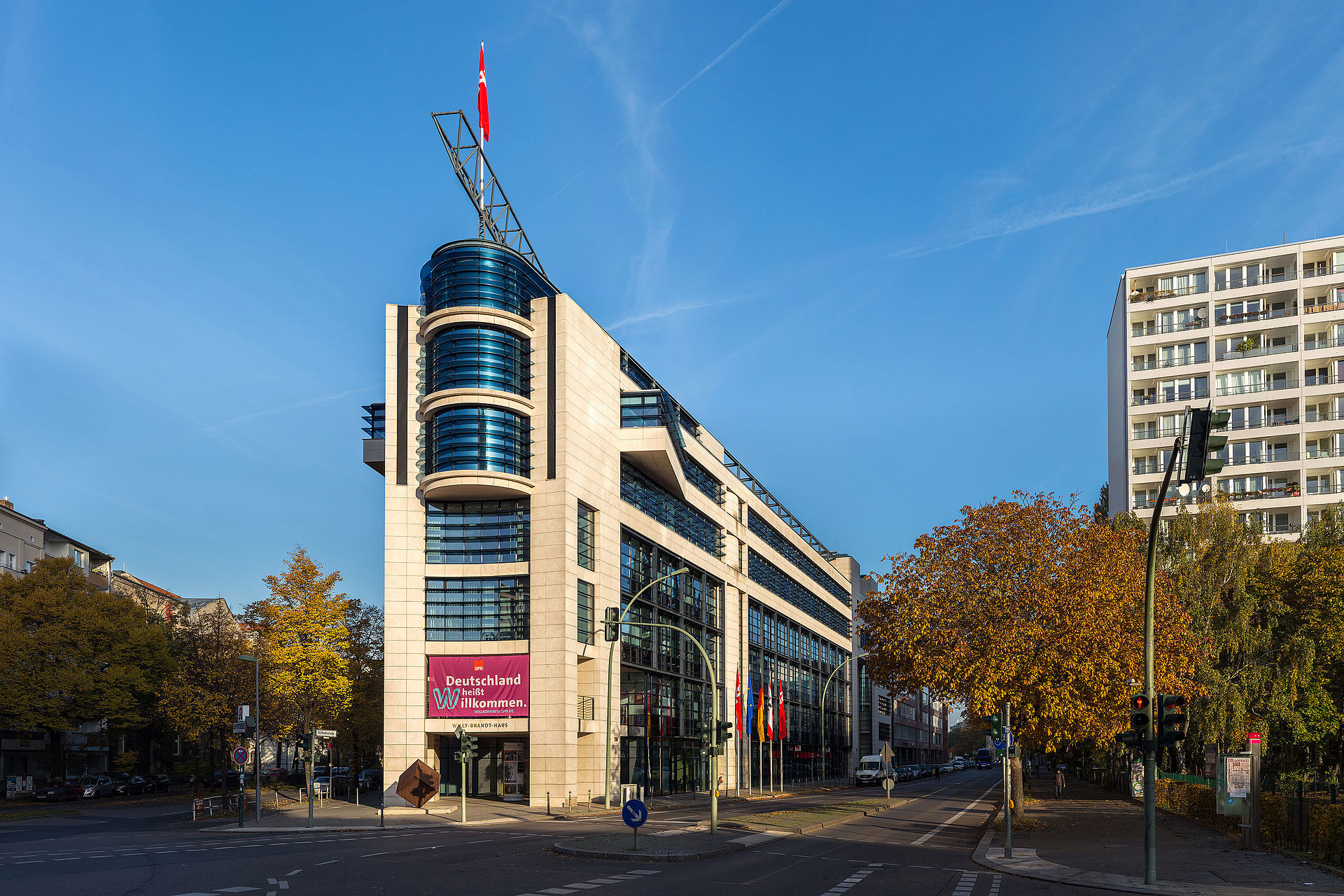 La façade de la Willy-Brandt-Haus, à Berlin